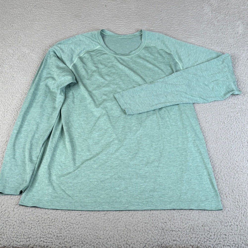 Lululemon Shirt Mens XXL Green Metal Vent Tech Long Sleeve Training Activewear